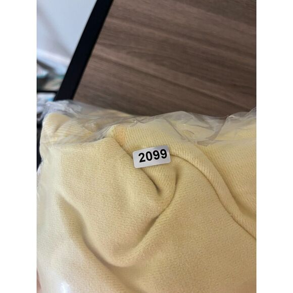 Abercrombie & Fitch Heavyweight Muscle Hoodie Yellow Spellout Men's XL Waffle - Picture 14 of 14